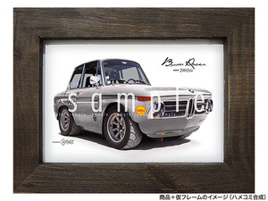 ★カーイラスト036 選べる5色【BMW 2002 tii A】レーシング 旧車 送料安