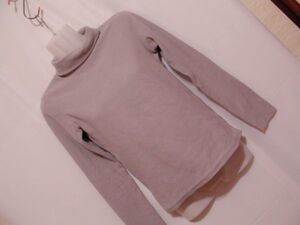 ssyy509 子供服 キッズ 長袖 カットソー ライトグレー系 ■ タートルネック ■ 無地 フリース 定番 シンプル Sサイズ 身長153～160cm