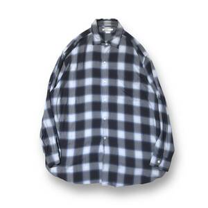 23SS blurhms Rayon Check Shirt 長袖シャツ BHS23S016 ホワイト グレー サイズ：2 チェックシャツ ブラームス 店舗受取可