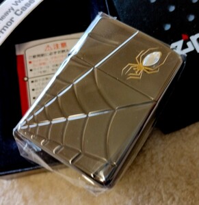 新品 ZIPPO アーマー スパイダー JEWEL 蜘蛛の巣 宝石付メタル 2006年 初期型ARMOR