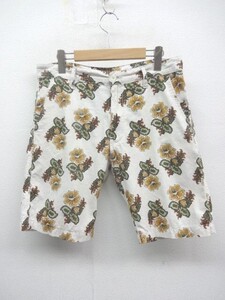 VKZ015★CALEE FLOWER PATTERN CHAMBRAY SHORT PANTS★L★キャリー 花柄　シャンブレーショートパンツ ショーツ　キャリー