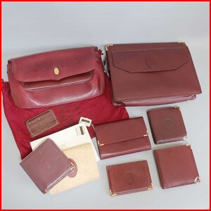 1円～ 正規品 カルティエ Cartier 財布 wallet バッグ Bag まとめ マストライン ボルドー 箱付きあり 保存袋付きあり ギャランティーカード