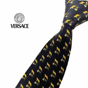 VERSACE ネクタイ 動物柄 犬柄 ヴェルサーチ USED 中古 m201