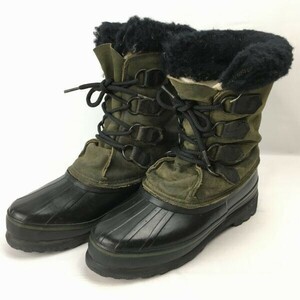 SORELソレル　ALPINE　サイズ24.0程度　ビンテージカナダ製　スノーブーツ　ライナー付き　オリーブ　カーキー　Vintage/boots 管No.WM39