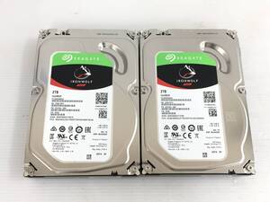 〇【2台セット】Seagate Ironwolf ST2000VN004 2TB 3.5インチ SATA 消去済 正常 ハードディスク 動作品