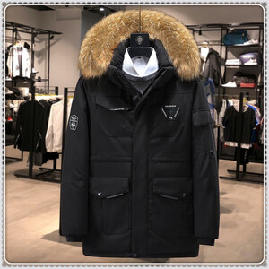 YR-NO1 黒（実寸2XL)人気新品vikingar 冬超防寒premium多機能 寒冷地 重厚 豪雪 Ecoファー付 ファー脱着 高品質 贅沢 ダウンジャケット