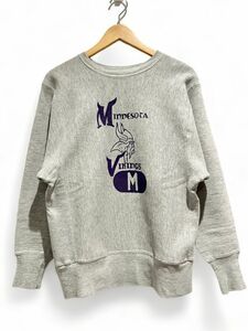 70s 単色タグ USA製 Champion チャンピオン reverse weave リバースウィーブ Minnesota Vikings ミネソタバイキングス スウェット M グレー