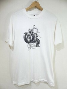 レア USA製 90s ビンテージ HARLEY DAVIDSON HYDRA GLIDE ハーレー ハイドラグライド パンヘッド プリント Tシャツ L 80s 70s 60s 50s 40s