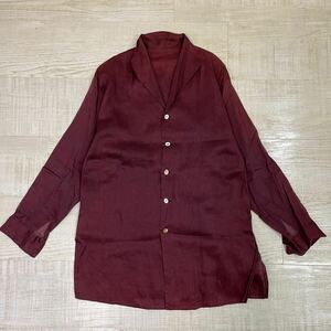 JURGEN LEHL ヨーガンレール シースルー シャツ ジャケット サイズ M ワインレッド shirt jacket 610