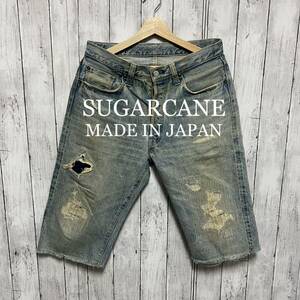 SUGAR CANE ダメージユーズド加工デニムミドルパンツ！赤耳！