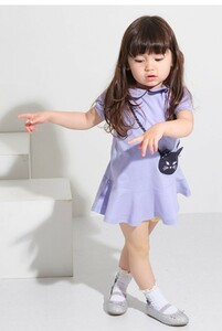 ◆アナスイミニ◆ネコポシェット風半袖ワンピース◆80センチ◆ラベンダー◆新品タグ付き◆猫◆にゃんこ◆ANNASUImini◆11880円◆