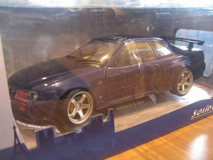 ok蔵出し絶版ソリド1/18日産GT-R R34GT-R ニスモホイール仕様 パープル☆