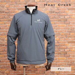 秋冬/Heal Creek/50(XL)サイズ/2WAYスニードジャック 撥水 ストレッチ バックロゴ プリント ゴルフ 新品/グレー/jd154/