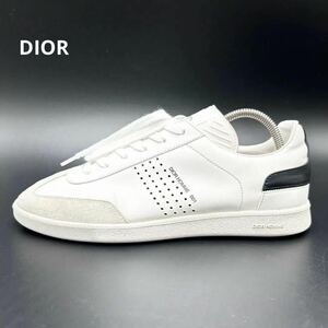 1円【美品】 DIOR HOMME B01 ディオールオム 【圧倒的高級感】 メンズ スニーカー シューズ 靴 Bee 蜂 ロゴ ホワイト 白 レザー 39 25相当