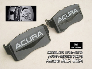 レジェンドKC1【ACURA】アキュラRLX純正USブレーキキャリパーカバー-フロント左右2点/USDM北米仕様ACURA文字入りUSAホンダLEGEND黒×銀