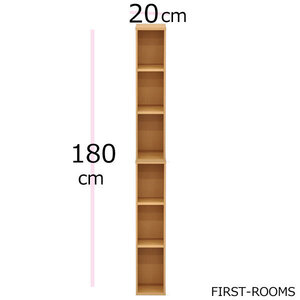 カラーボックス／上下左右連結対応　 幅20 奥行き 29.4 高さ180ｃｍ　ナチュラル(艶消し）