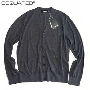 【6.9万新品】DSQUARED2 ディースクエアード ◇ 極上の着心地 ◇ カーディガン ハイゲージ ニット グレー Mサイズ 本物 SALE