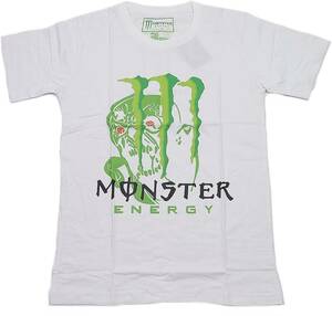 Monster energy モンスターエナジー スカルデザイン 半袖 Tシャツ （ホワイト）(S) [並行輸入品]