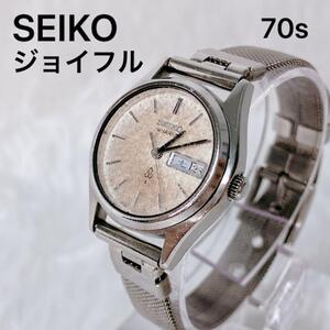 【極上逸品】70s 希少　レア　SEIKO　ジョイフル　レディース　新品電池　メッシュベルト　稼働品 セイコー　ヴィンテージ　3針 カレンダー