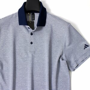 新品 春夏 アディダス ゴルフ ジャージー生地 半袖 ポロシャツ メンズ L 紺 adidas GOLF シャツ 襟切替 ウェア スポーツ ◆CG2356B