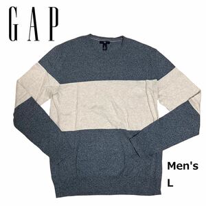 ★ GAP ギャップ メンズ セーター ボーダー ニット Lサイズ 薄手 長袖