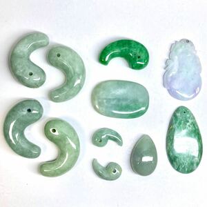 1円〜!!彫刻!!変形!!●天然本翡翠おまとめ670ct●n 約134g ルース 裸石 宝石 jewelry ジェイダイト jadite jade ヒスイ ひすい w5C16