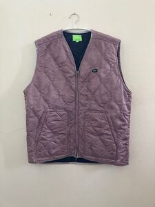 HUF ハフ TIE DYE OVER VEST Lサイズ ピンク系 キルティング ベスト