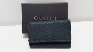 ◎税込特価◎グッチGUCCI6連キーケース箱あり黒系★Used