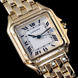 F1097【Cartier 1847】カルティエ パンテール 最高級18金無垢 レディQZ 腕周り16.5cm 重量101.2g ケース幅27.2mm