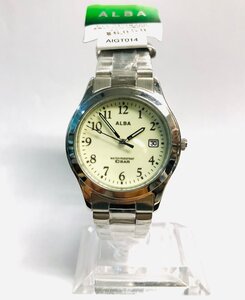 SEIKO　ALBA　クオーツ時計　SS×クリーム盤　7N32-K004　新品　qow.YLJ06