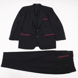 コムデギャルソン オムCOMME des GARCONS HOMME ウールバイカラーポケットデザインセットアップスーツ 紺赤M