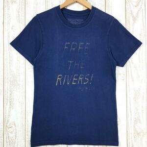 MENs XS パタゴニア Free The Rivers! ジョン・ミューア オーガニックコットン Tシャツ 入手困難 PATAGONIA ネイビ