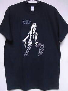 即決★新品ロックＴシャツ★マリアンヌ・フェイスフル★MARIANNE FAITHFUL★ブラック×ホワイト/グレー文字★S/M/L/XLサイズ対応可能