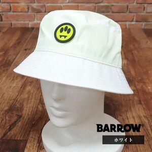 1円/BARROW/フリーサイズ/バケットハット 034118 撥水◎ ロゴ ワンポイント 男女兼用 帽子 ストリート 新品/白/ホワイト/ib233/