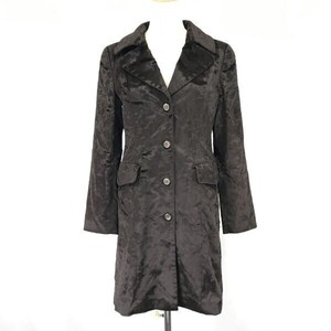 90s-00s/日本製/Vintage★ロペ/ROPE★ベロア/チェスターコート【レディースM/茶/brown】高級キュプラ裏地/Coat/Jacket/Jumper◆pBH458