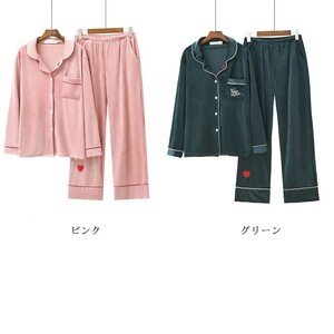 パジャマ レディース パジャマ お寝巻き　綿 部屋着 寝間着 便利服 ルームウェア 長袖 ソフト 柔らかい