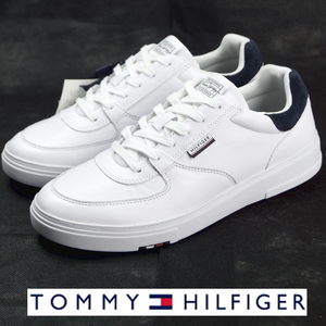 【未使用】定価1.76万 トミー ヒルフィガー TOMMY HILFIGER《EO DAMON 3A》上質スムースレザー ローカット スニーカー 28cm(44) 白 