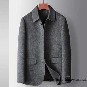 超希少*定価12万 ウールコート メンズコート ビジネスコート チェスターコート カシミヤ*WOOL ロングコート 紳士服 アウター グレー M