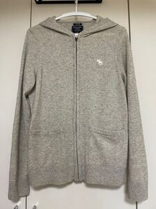 アバクロンビー&フィッチ/正規品/Abercrombie＆Fitch/アバクロ/ユニセックス/カシミヤ 100%/ジップパーカー/ニットカーディガン/グレー