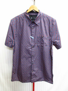 Billabong　ビラボン　総柄シャツ　メンズL　半袖シャツ　紫系　半袖ウエア　サーフシャツ　サマーシャツ　07252