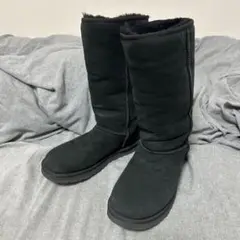 UGG メンズ ブーツ ブラック 26cm ムートン ロング スエード