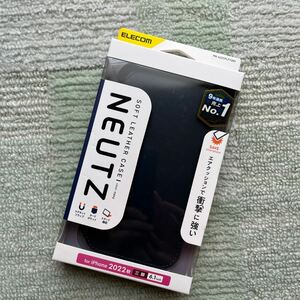 送料込！iPhone 2022NEUTZ ソフトレザーケース 磁石付 PM-A22CPLFY2NV（ネイビー）　スマホケース　アイフォン