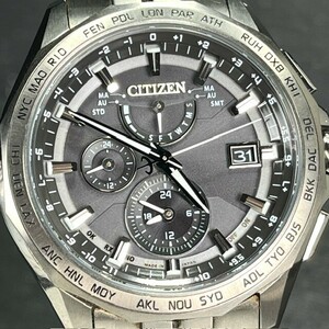 1100本限定 美品 CITIZEN ATTESA シチズン アテッサ エコドライブ AT9091-51H ソーラー電波 腕時計 チタン カレンダー ダイレクトフライト