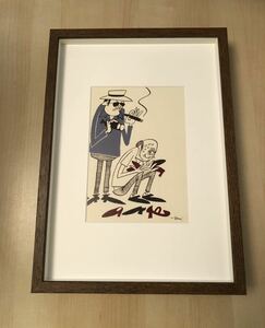 kj★額装品★ 花井祐介 貴重イラスト A4サイズ額入り ポスター風デザイン サーフアート サーフィン hanai yusuke kyne 靴