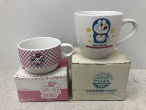 【D-2-R22】　　ピザ マグカップ ドラえもん ハム太郎 リボンちゃん 非売品 未使用