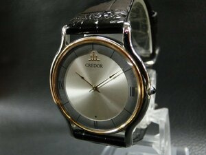 【N-6739】SEIKO CREDOR セイコー クレドール クオーツ レディース 腕時計 5A74-0020 18K ベゼル 東京直接可【千円市場】