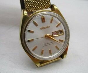 ★平1631 SEIKO Seikomatic 6218-8950 セイコーマチック 腕時計 DIASHOCK 35石 自動巻き ゴールドカラー デイデイト ジャンク 92406101