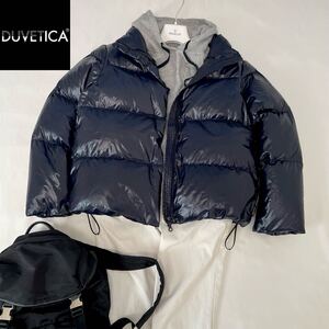 ◆大きいサイズ◆新品◆デュベティカ DUVETICA 44/13-15号/XL-3L オーバーシルエットダウンジャケット コート ブルガリア製正規品 ネイビー