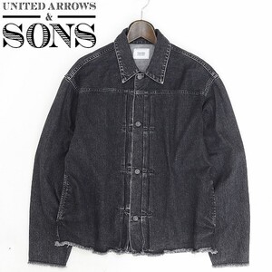 ◆UNITED ARROWS&SONS ユナイテッドアローズ＆サンズ 26 DENIM JACKET カットオフ デニム ジャケット インディゴブラック XL