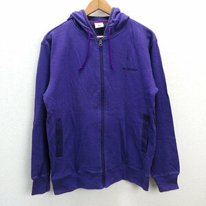 y■コロンビア/COLUMBIA ジップアップパーカー■紫【メンズM】MENS/アウトドア/40【中古】